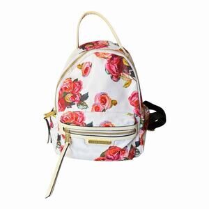 Juicy Couture Rosie Floral Mini Backpack White Pink Rose Print Gold Hardware